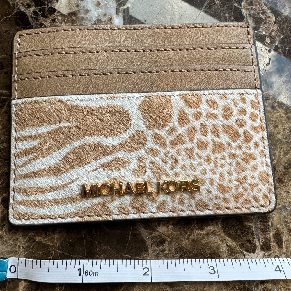 Michael Kors Animal Fur Print Card Wallet